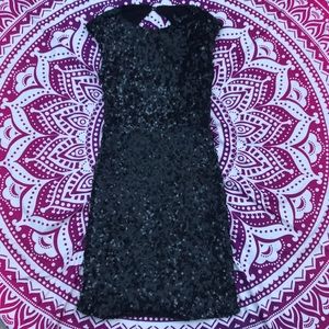 NWT ✨ Rachel Zoe Black Sequin Open Back Mini Dress